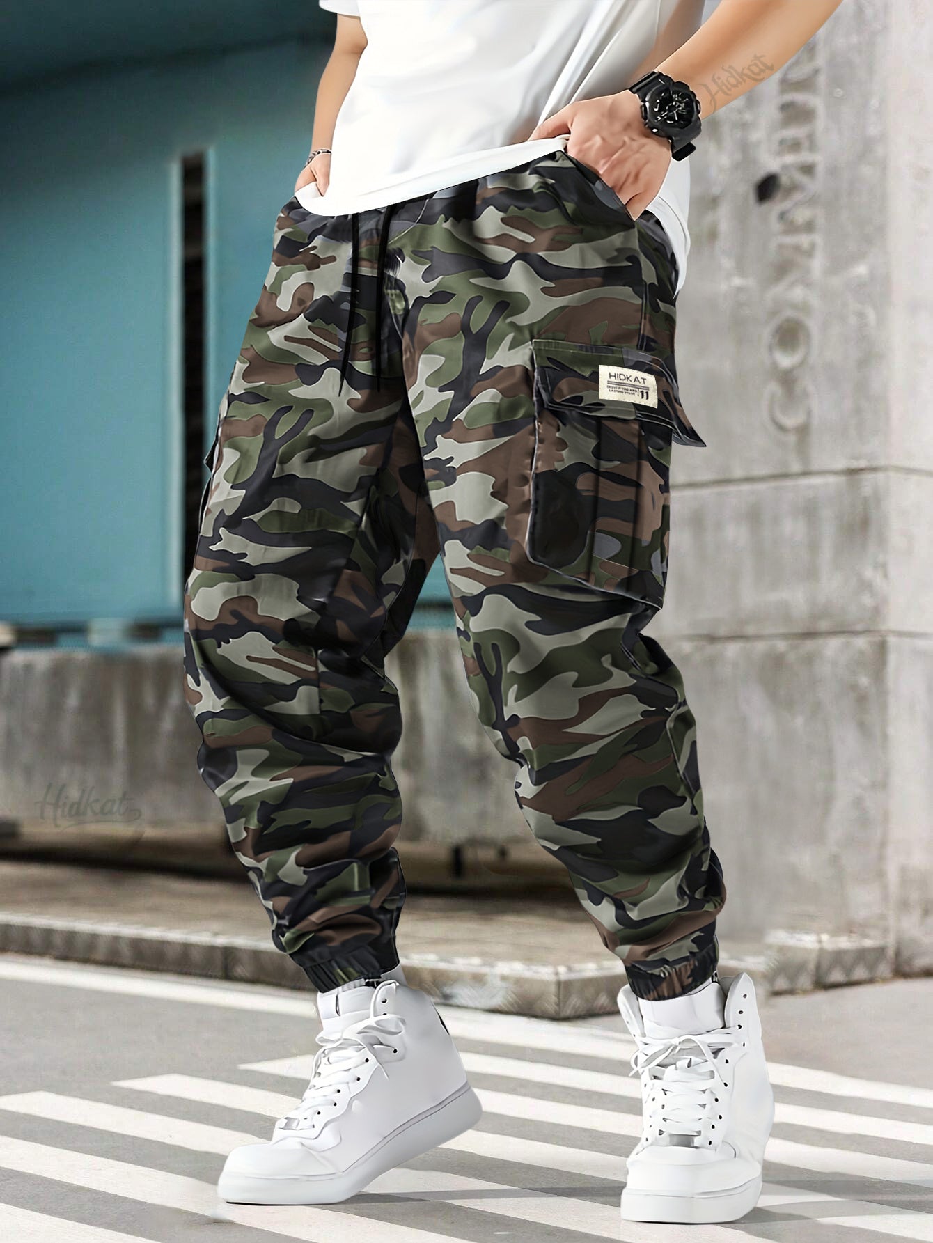 Men's Camo Cargo Pants, Heavy-Duty, Belt-Loop Outdoor