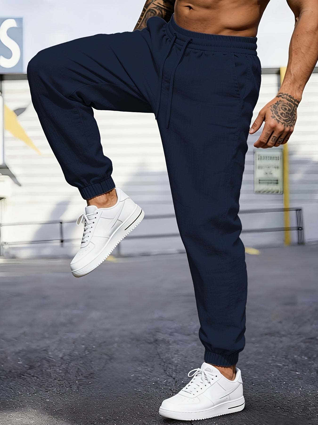 Men's Linen Joggers, Lightweight, Drawstring