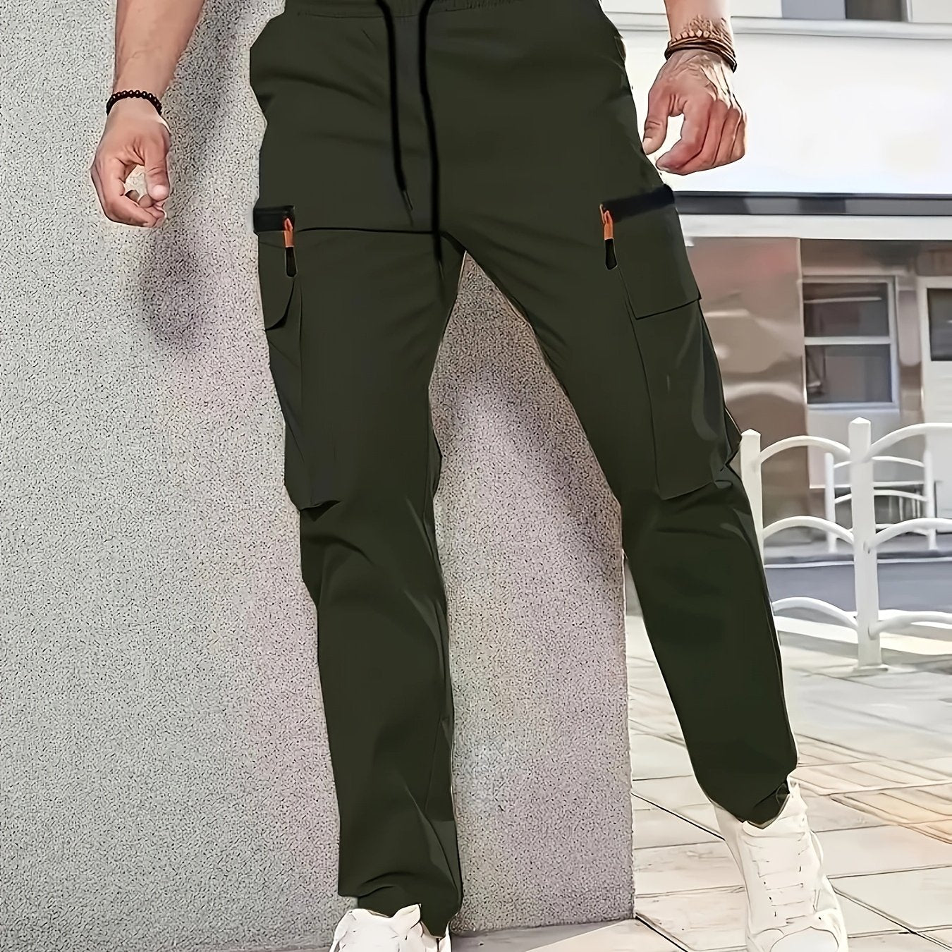 Men's Cargo Pants, Multi-Pocket, Straight-Cut Casual