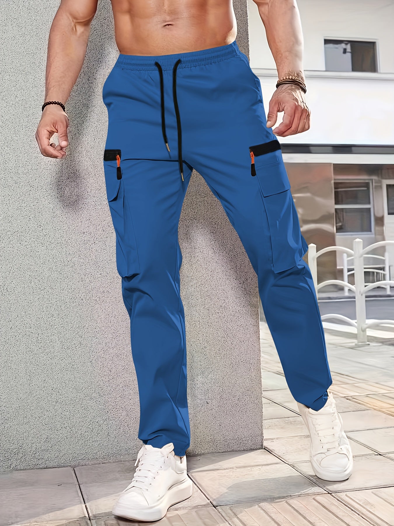 Men's Cargo Pants, Multi-Pocket, Straight-Cut Casual