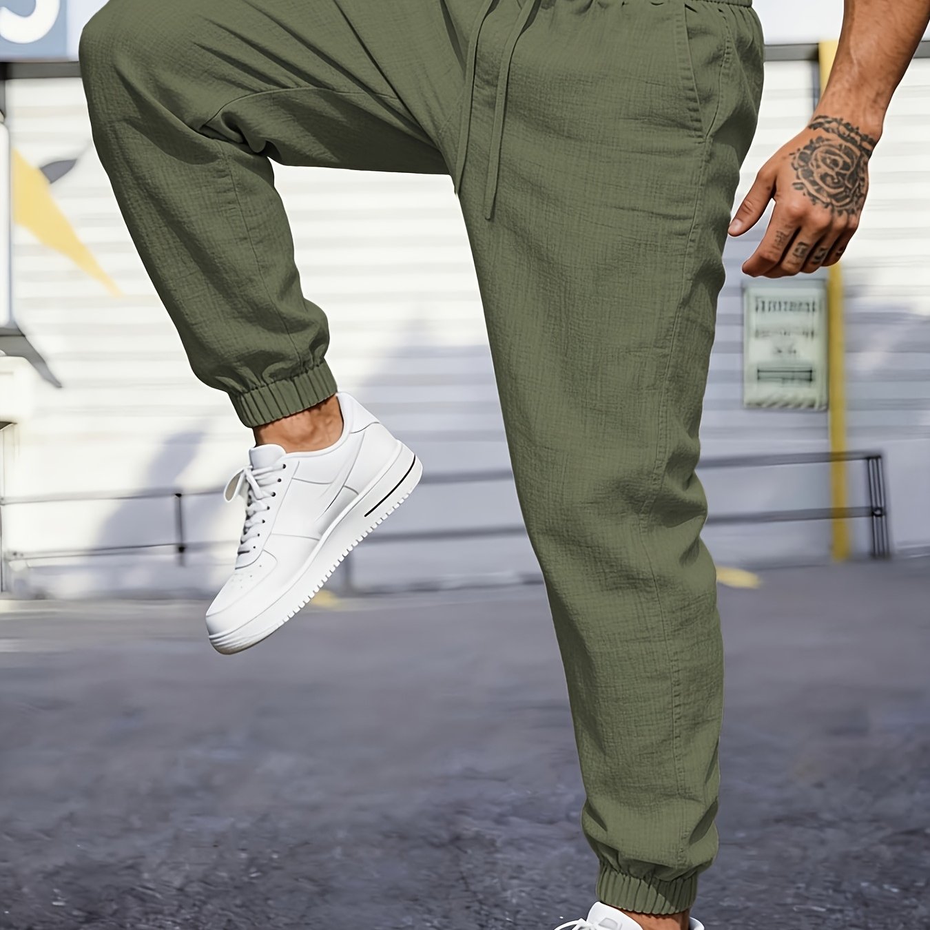 Men's Linen Joggers, Lightweight, Drawstring