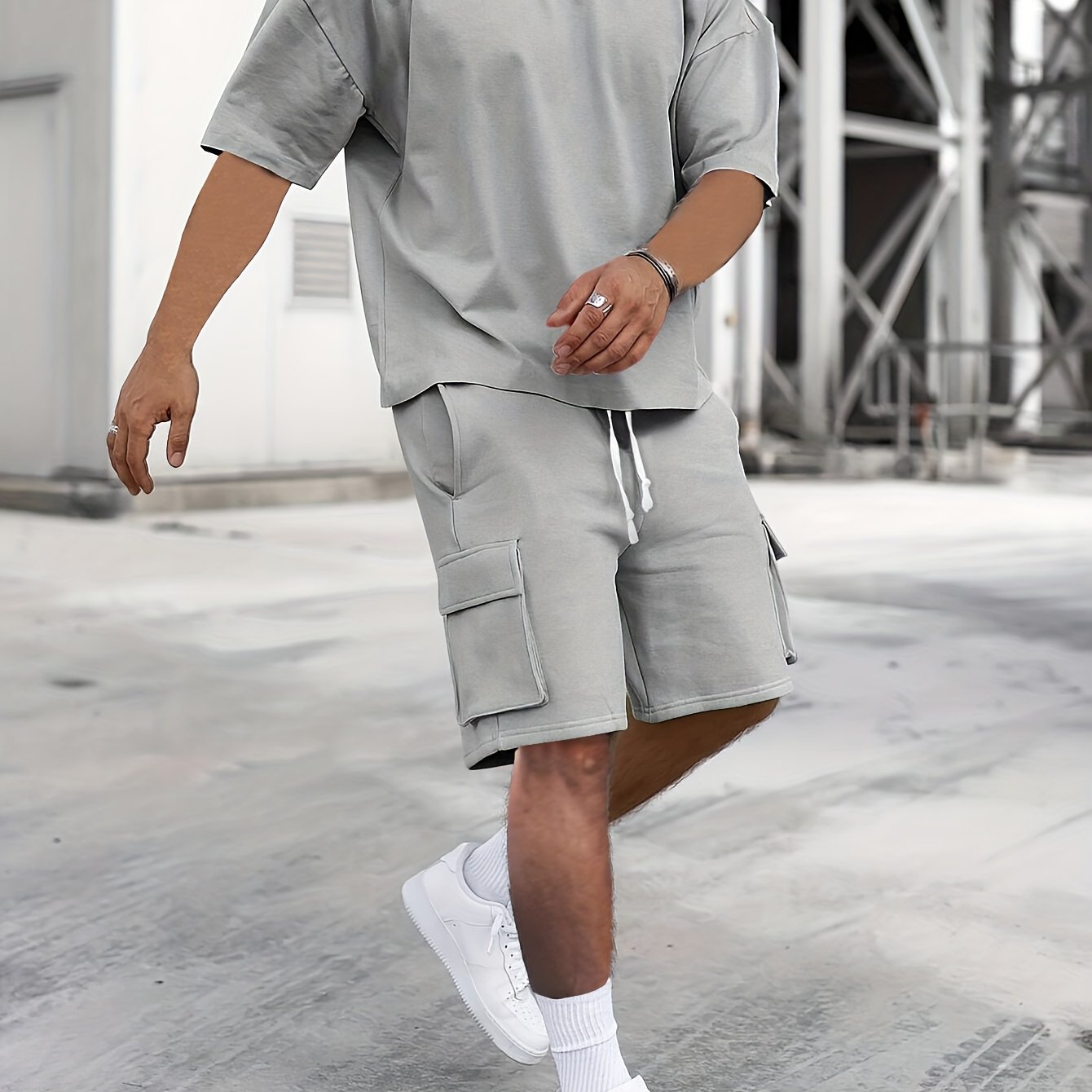 Men's Sport Shorts Set, Casual Two-Piece