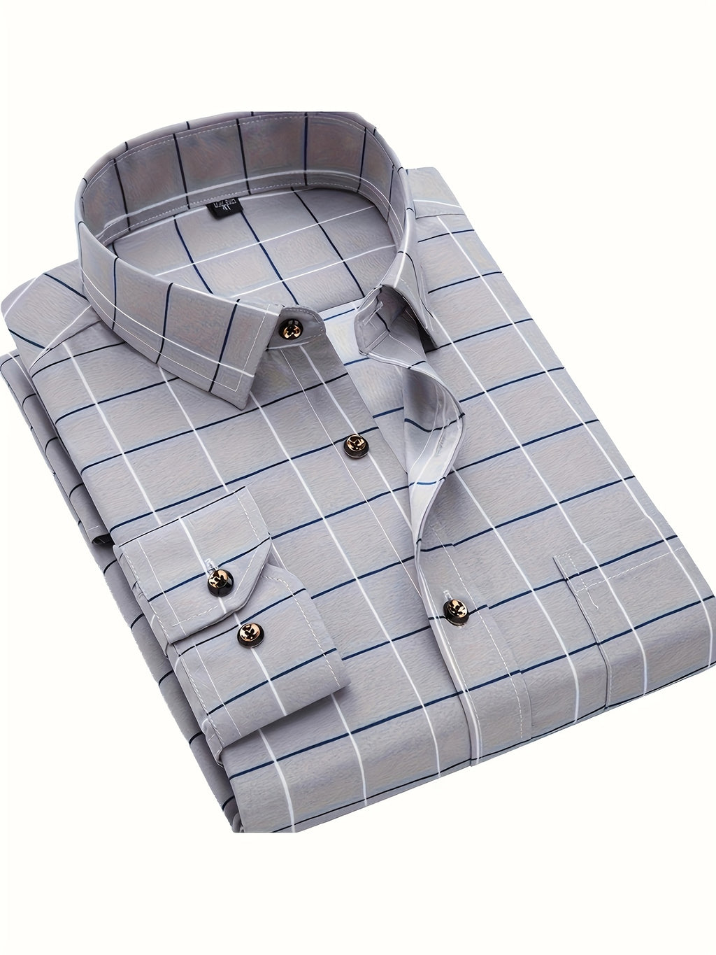 Men's Long-Sleeve Shirt, Plaid, Business Dress