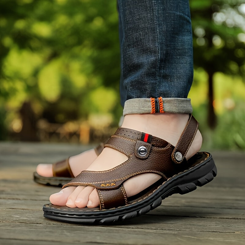 Men's Faux-Leather Beach Sandals, Versatile