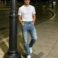 Men's Jeans, Light Wash, Ripped Slim Fit