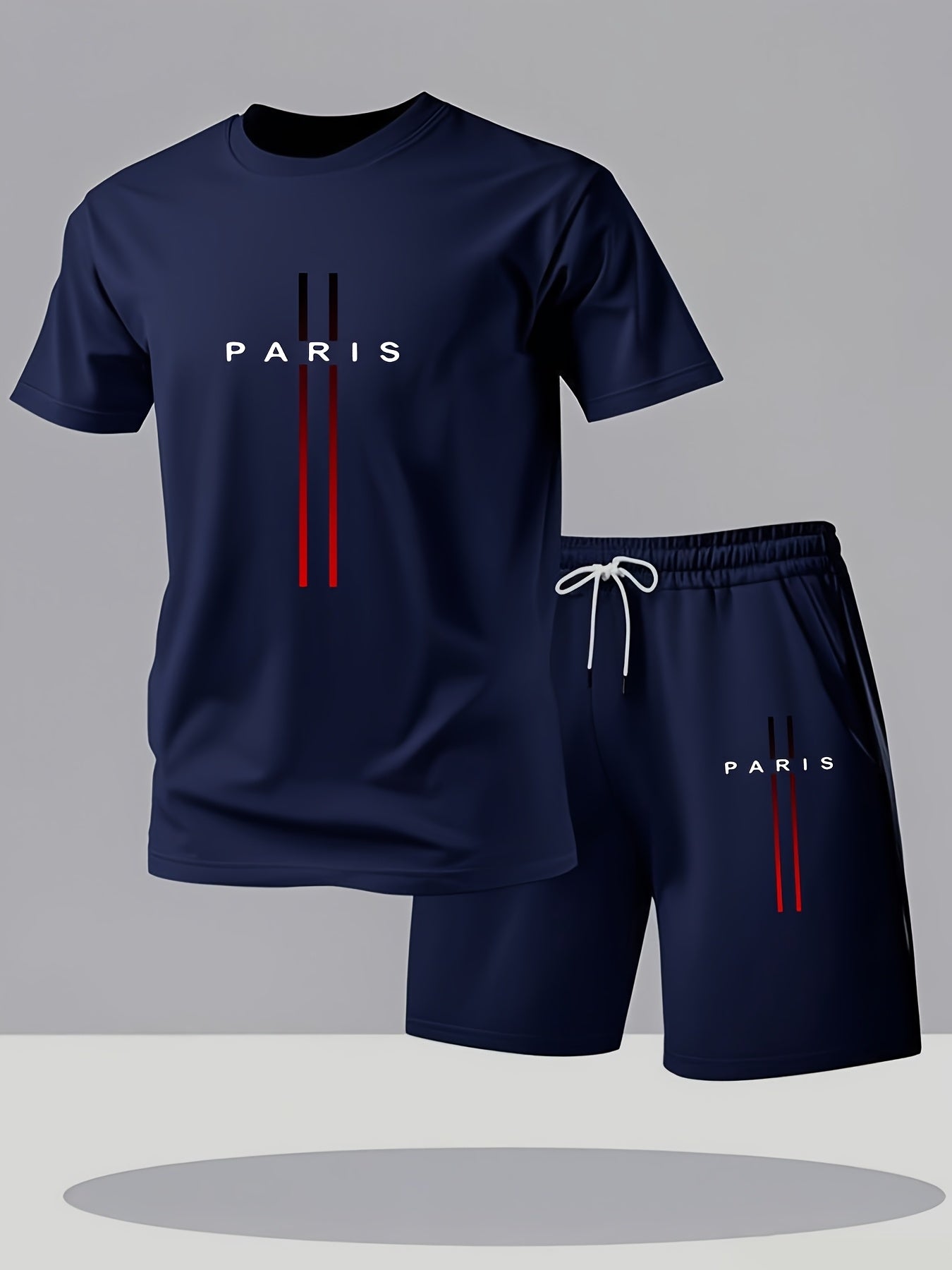 Men's Printed T-Shirt & Shorts Set, Short-Sleeve