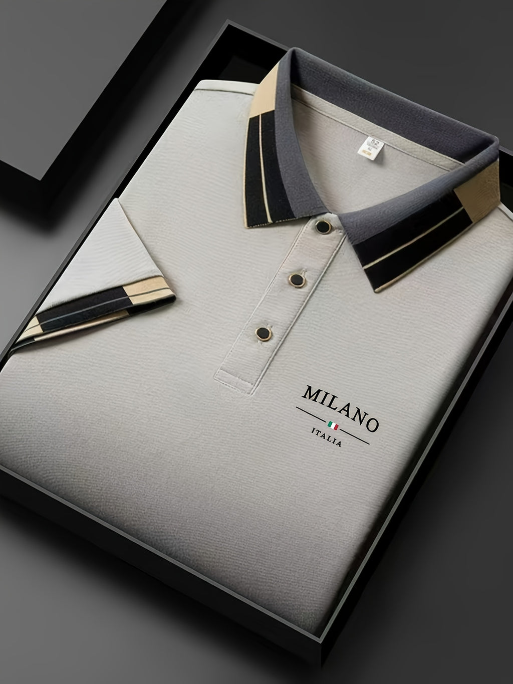Men's Polo Shirt, Milano Print, Breathable Casual