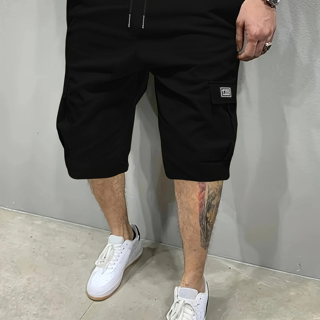 Men's Cargo Shorts, Loose Athletic Mid-Length, Summer Casual