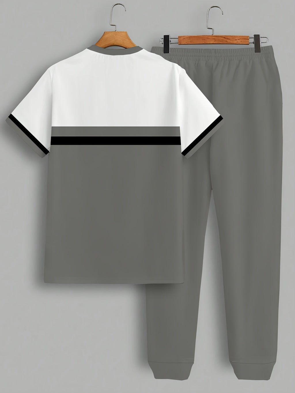 Men's Printed T-Shirt & Pants Set, Casual