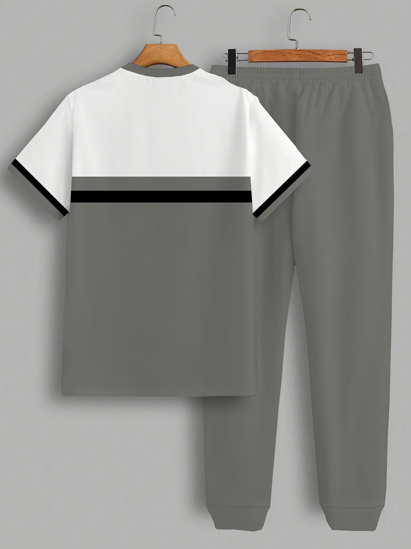 Men's Printed T-Shirt & Pants Set, Casual