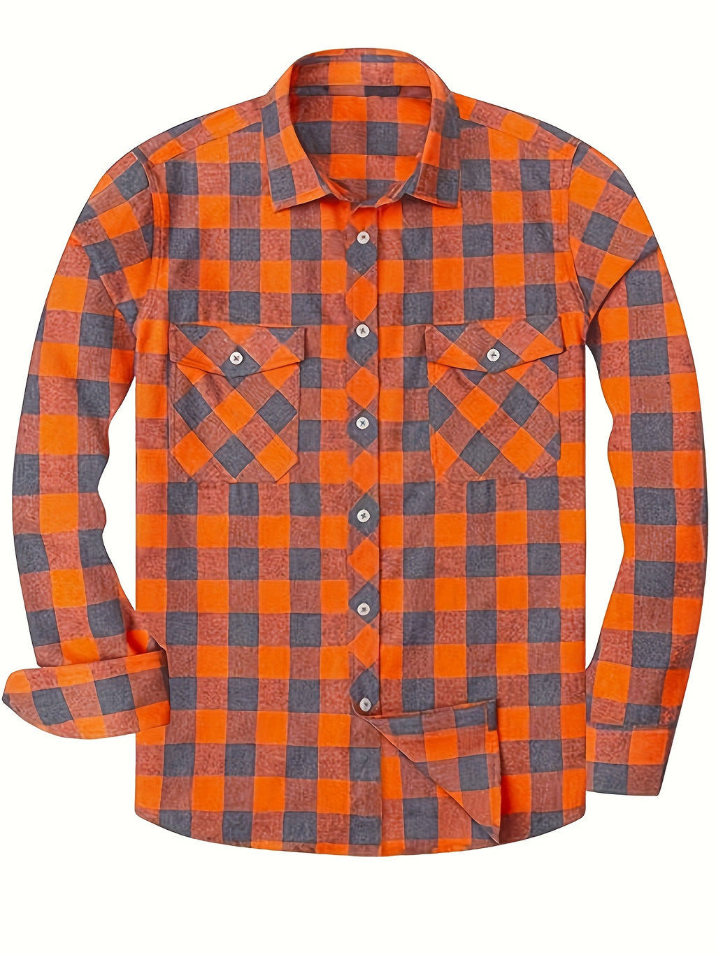 Men's Flannel Plaid Shirt, Long-Sleeve Casual