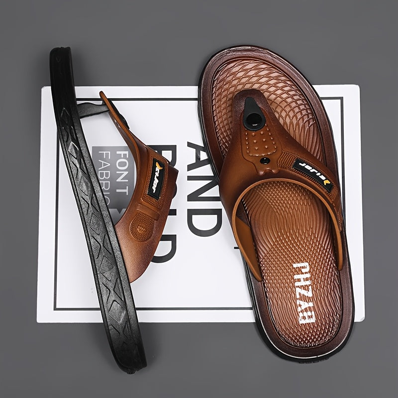 Men's Toe-Post Flip-Flops, Non-Slip Beach