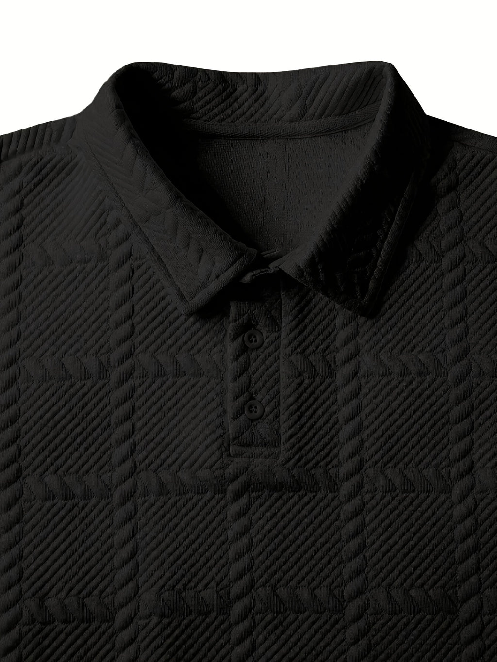 Men's Knit Polo Shirt, Jacquard Texture
