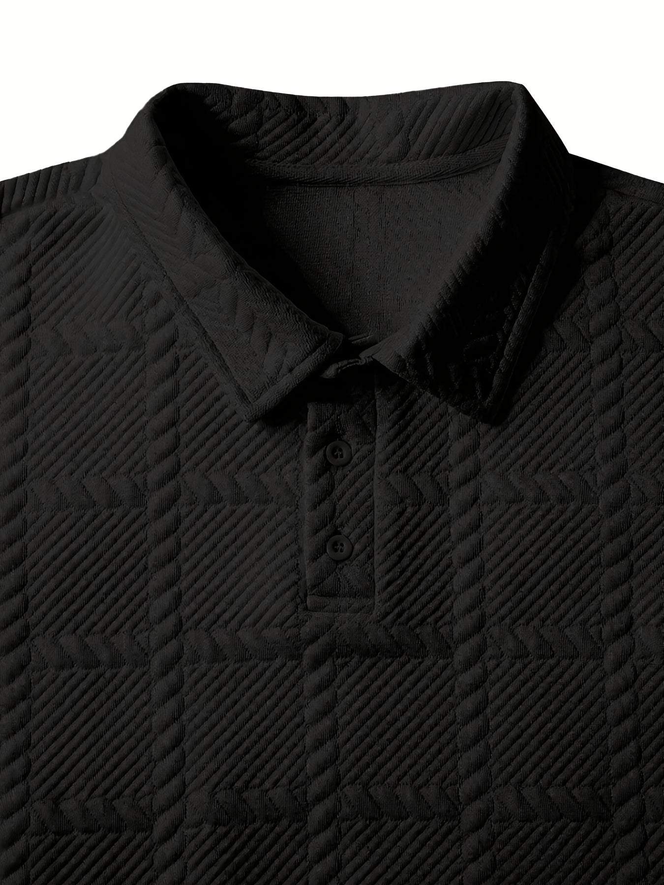 Men's Knit Polo Shirt, Jacquard Texture