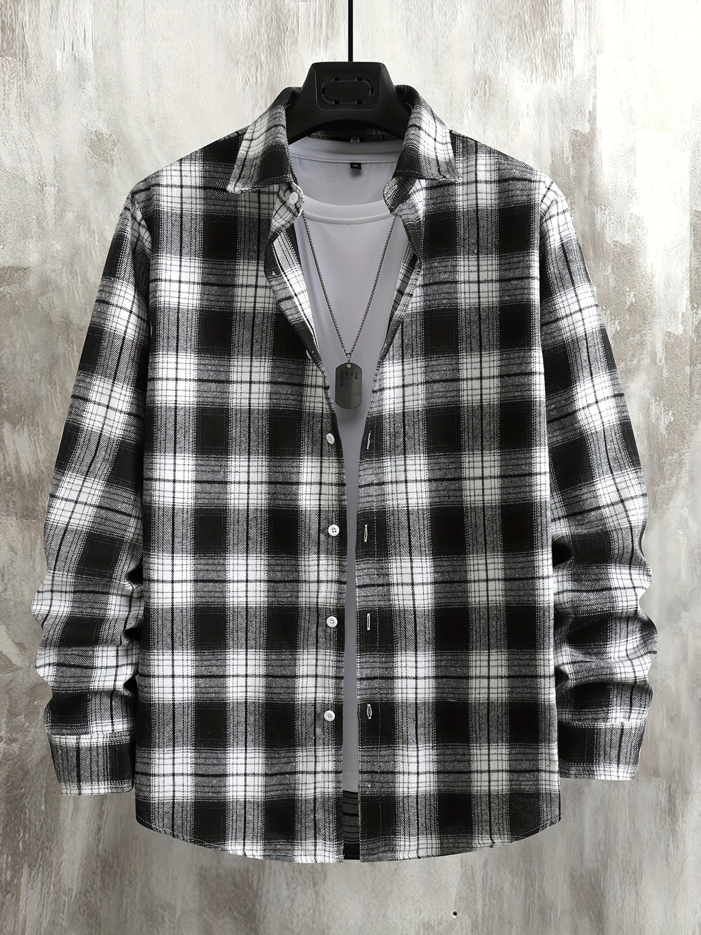 Men's Flannel Shirt, Loose-Fit Plaid, Long-Sleeve
