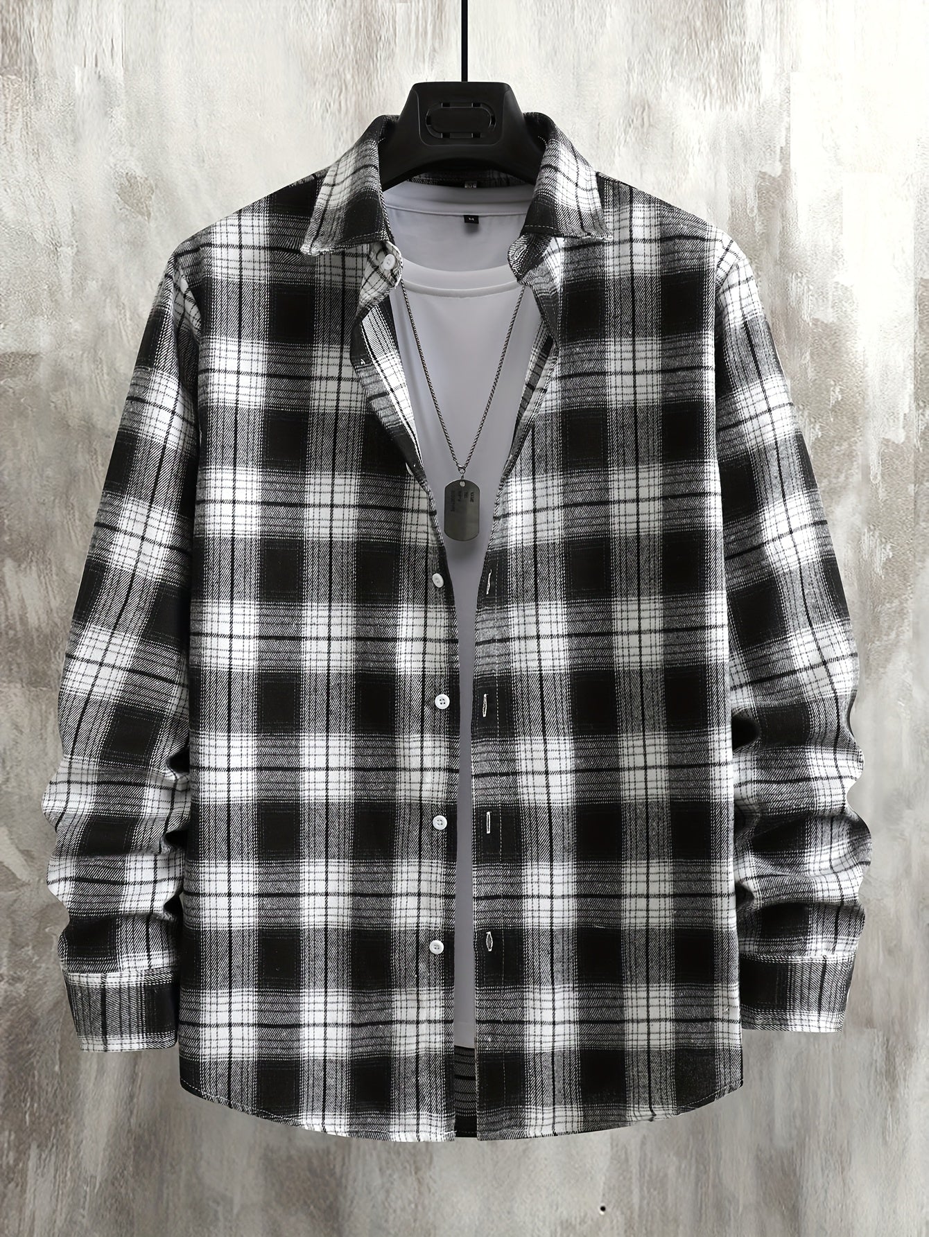 Men's Flannel Shirt, Loose-Fit Plaid, Long-Sleeve