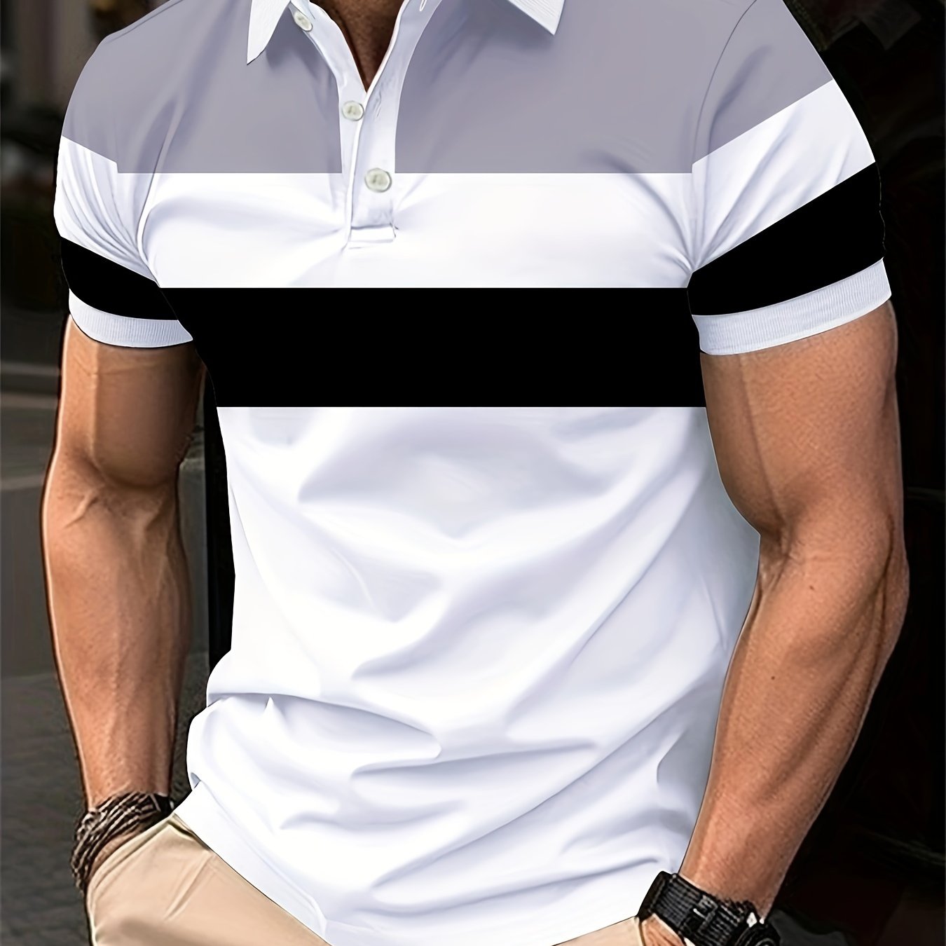 Men's Polo Shirt, Stand-Up Collar, Breathable