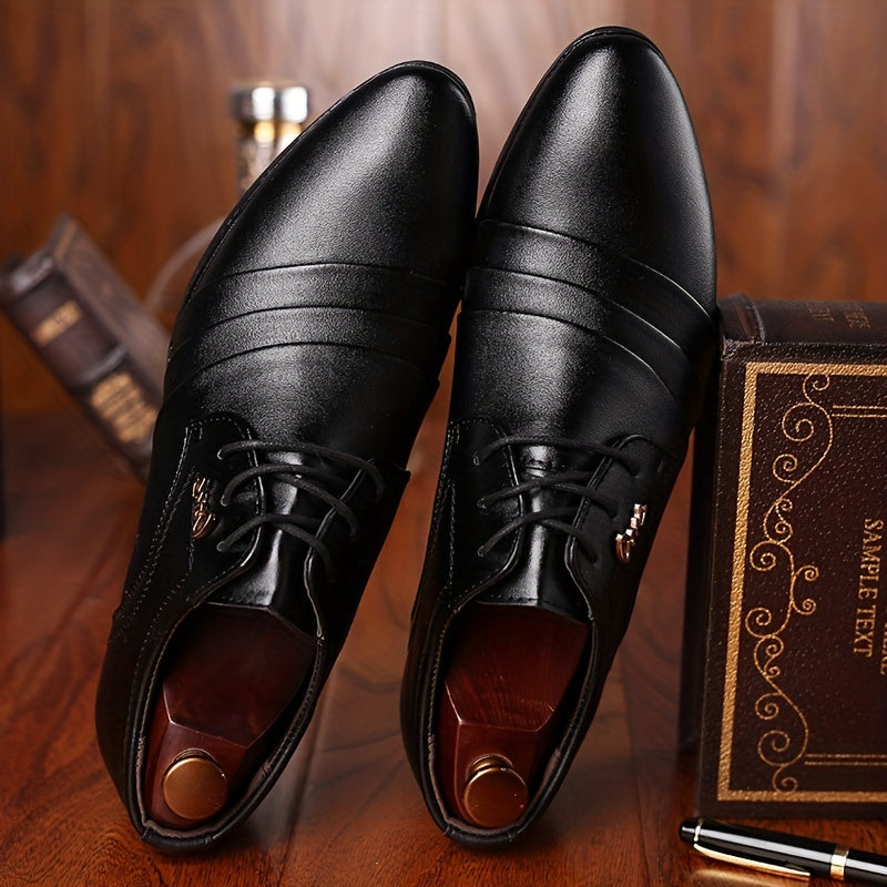 Men's Lace-Up Pointed-Toe Dress Loafers, Low-Top
