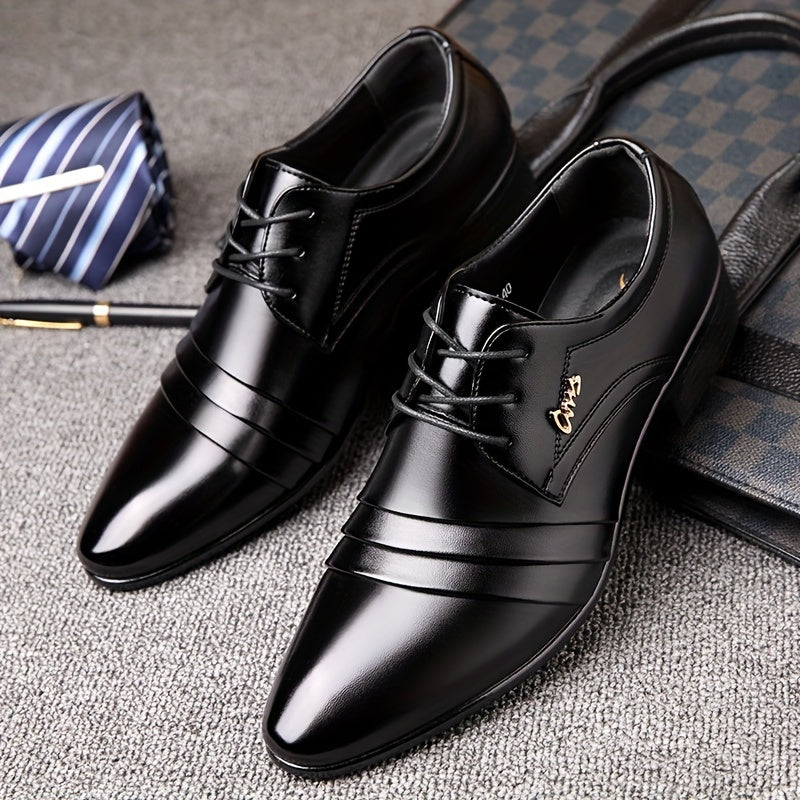 Men's Lace-Up Pointed-Toe Dress Loafers, Low-Top