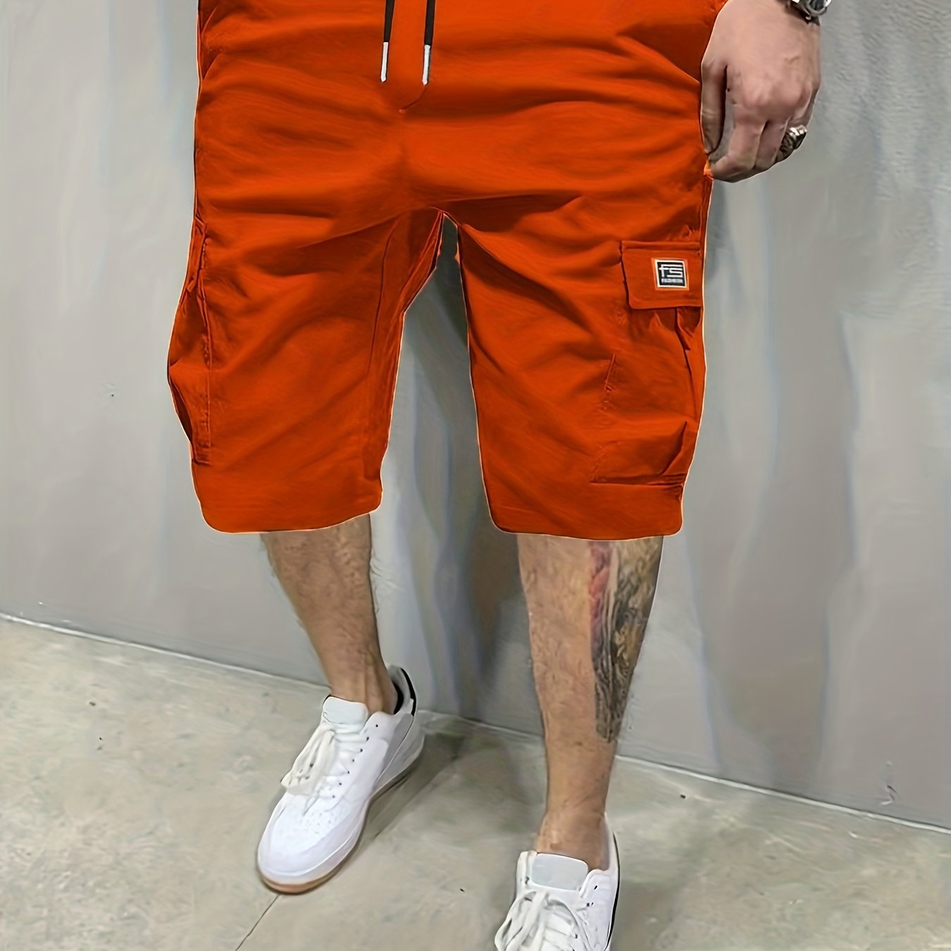 Men's Cargo Shorts, Loose Athletic Mid-Length, Summer Casual