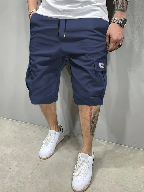 Men's Cargo Shorts, Loose Athletic Mid-Length, Summer Casual