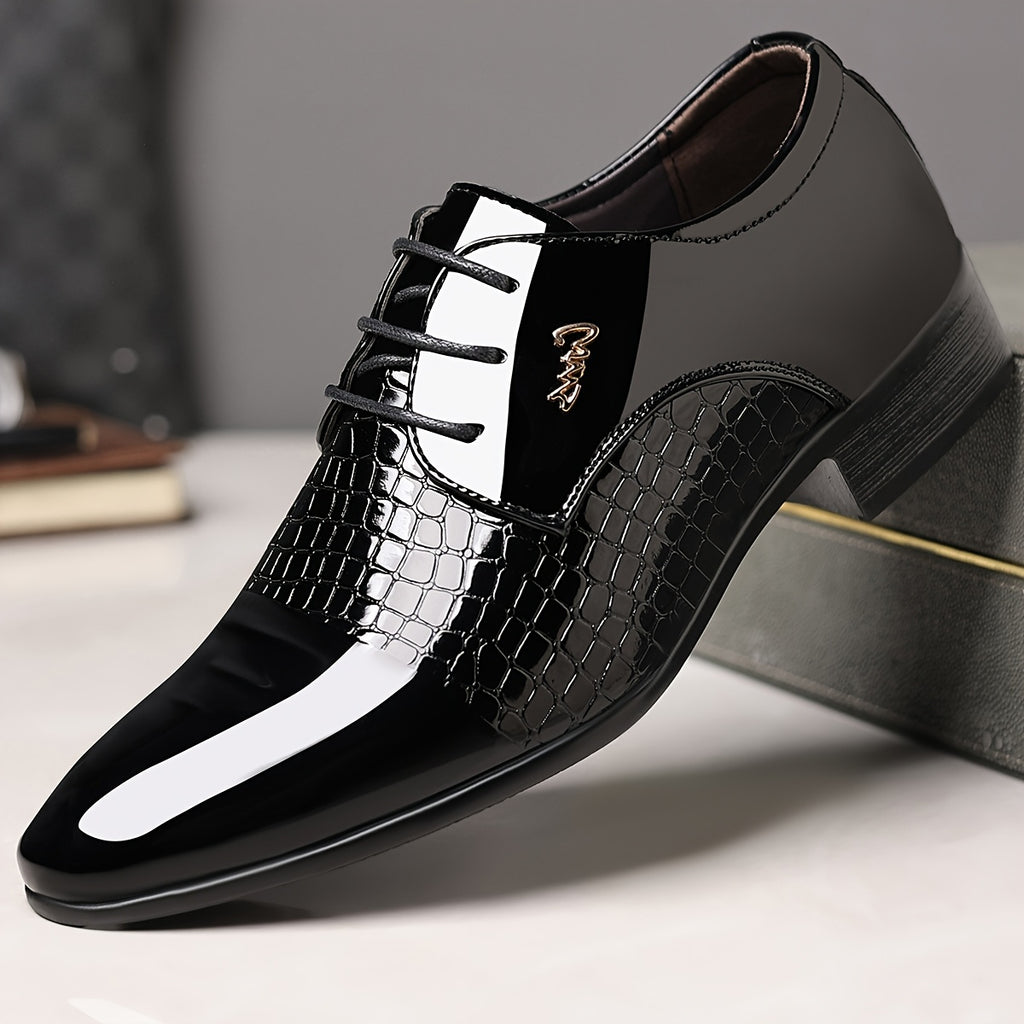 Men's Lace-Up Pointed-Toe Dress Loafers, British Style