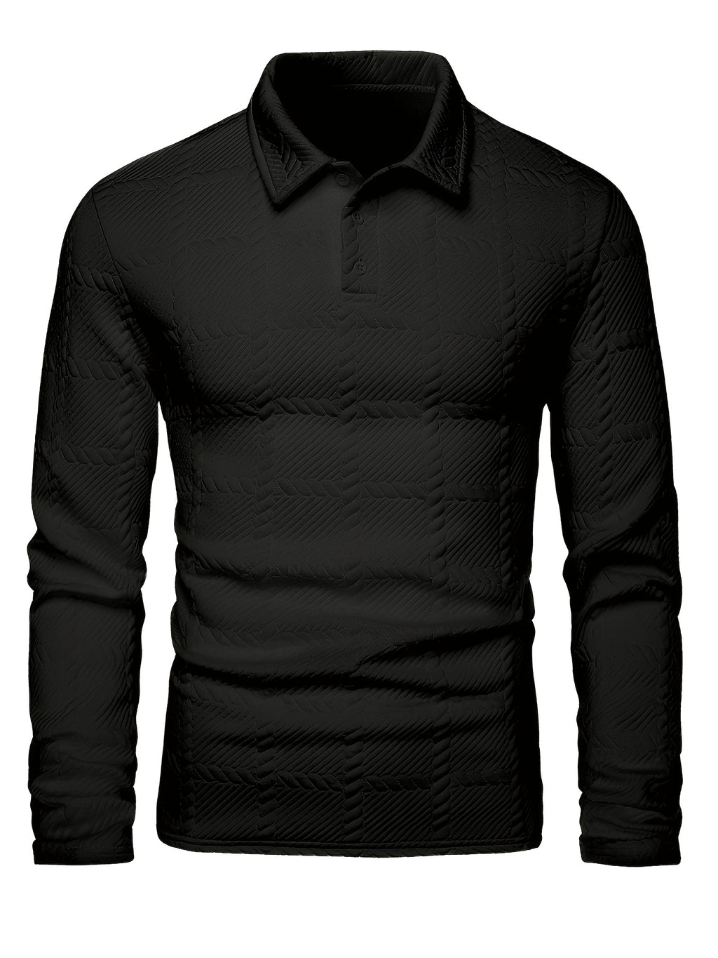 Men's Knit Polo Shirt, Jacquard Texture