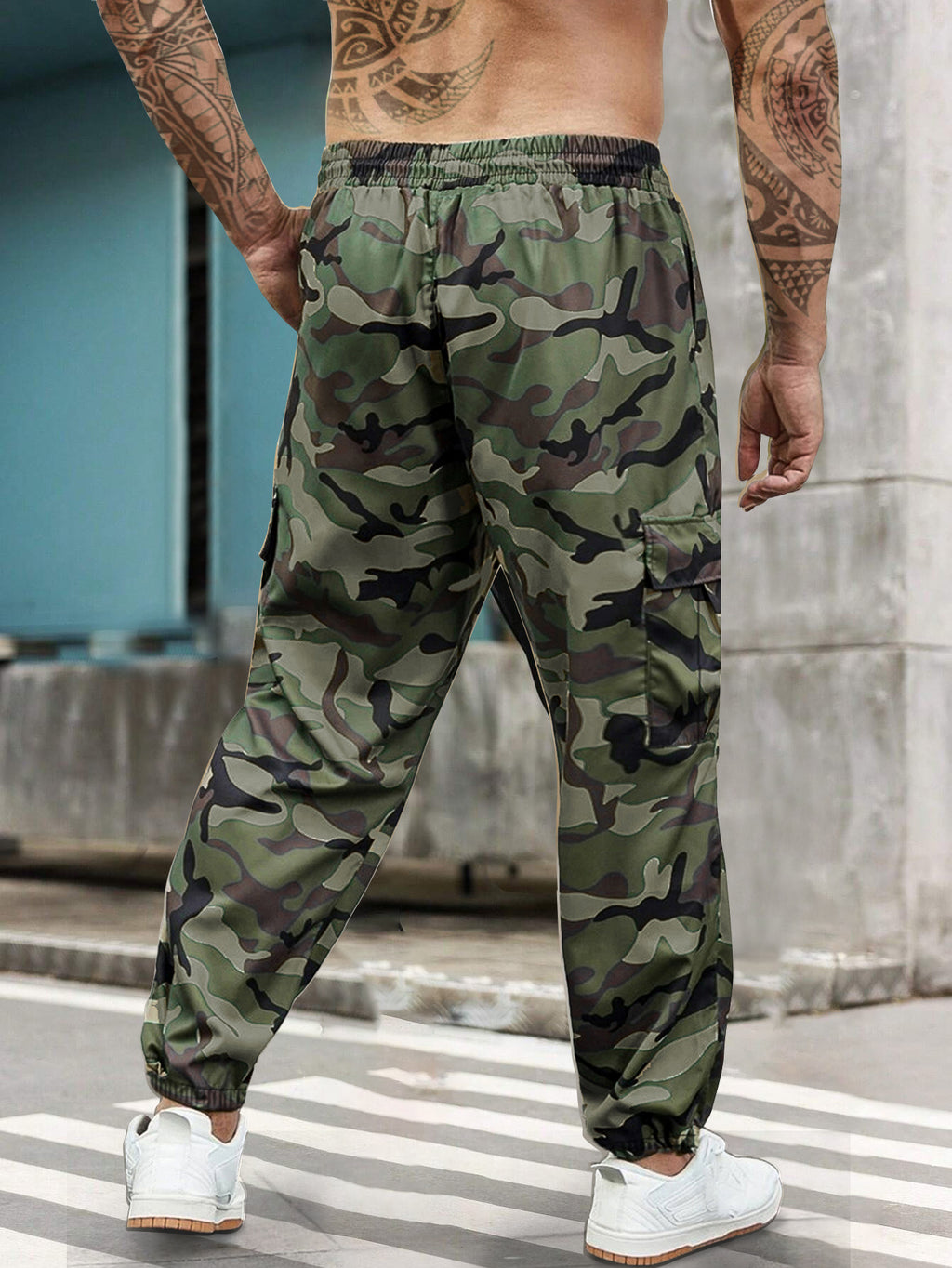 Men's Camo Cargo Pants, Heavy-Duty, Belt-Loop Outdoor