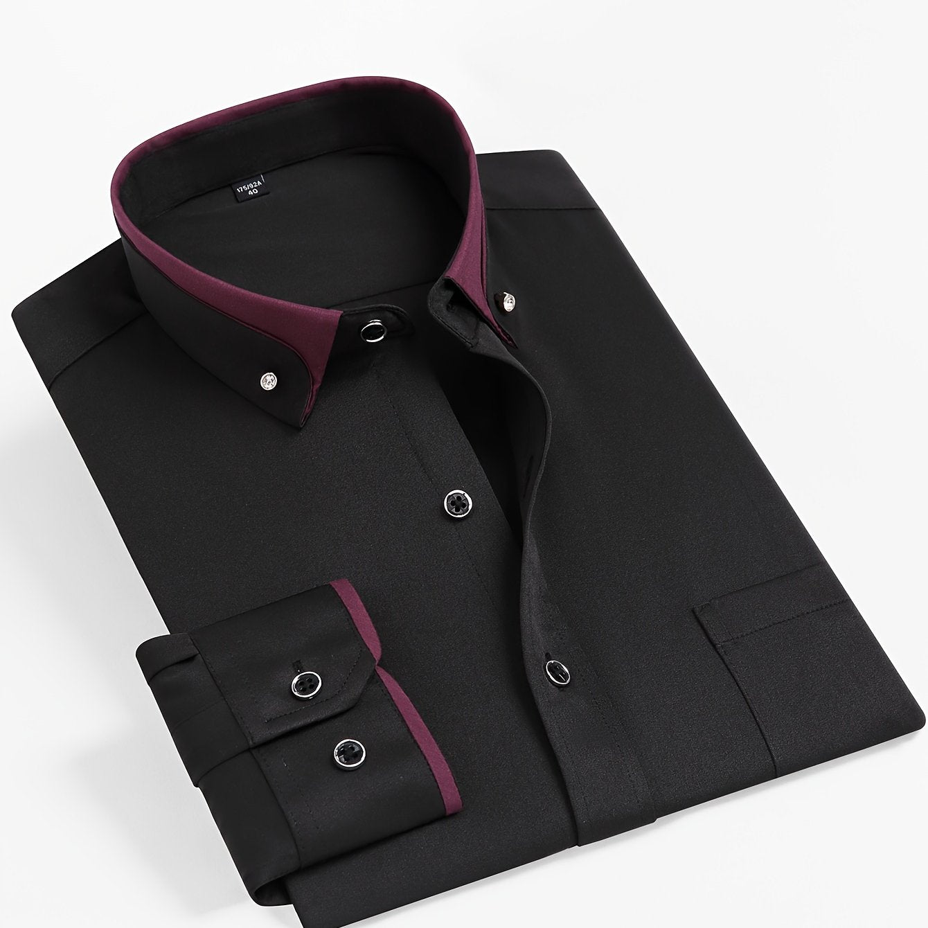 Men's Long-Sleeve Shirt, Color-Block, Stretch Dress