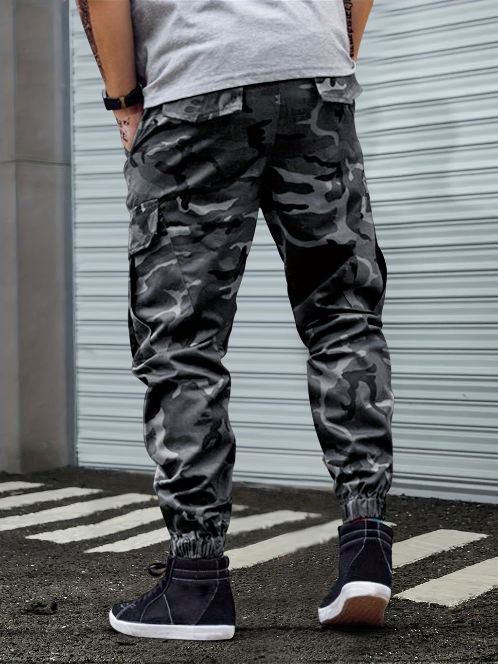 Men's Camo Cargo Pants, Comfort Fit, Drawstring