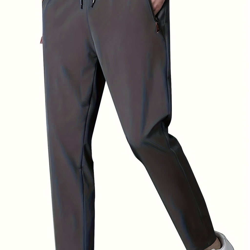Men's Casual Trousers, Elastic Waist, Straight Loose Fit