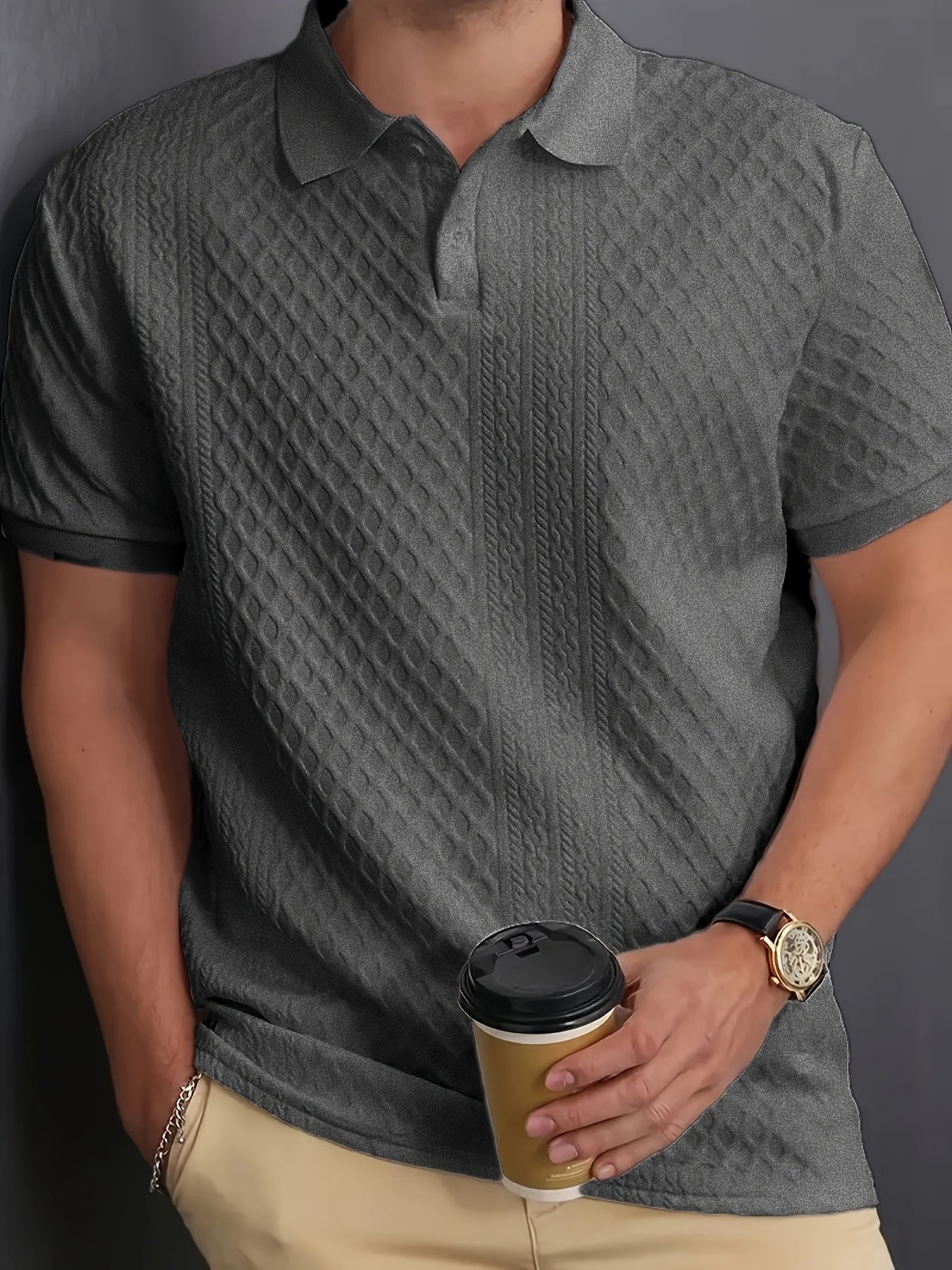 Men's Polo Shirt, Knit Collar, Business Casual