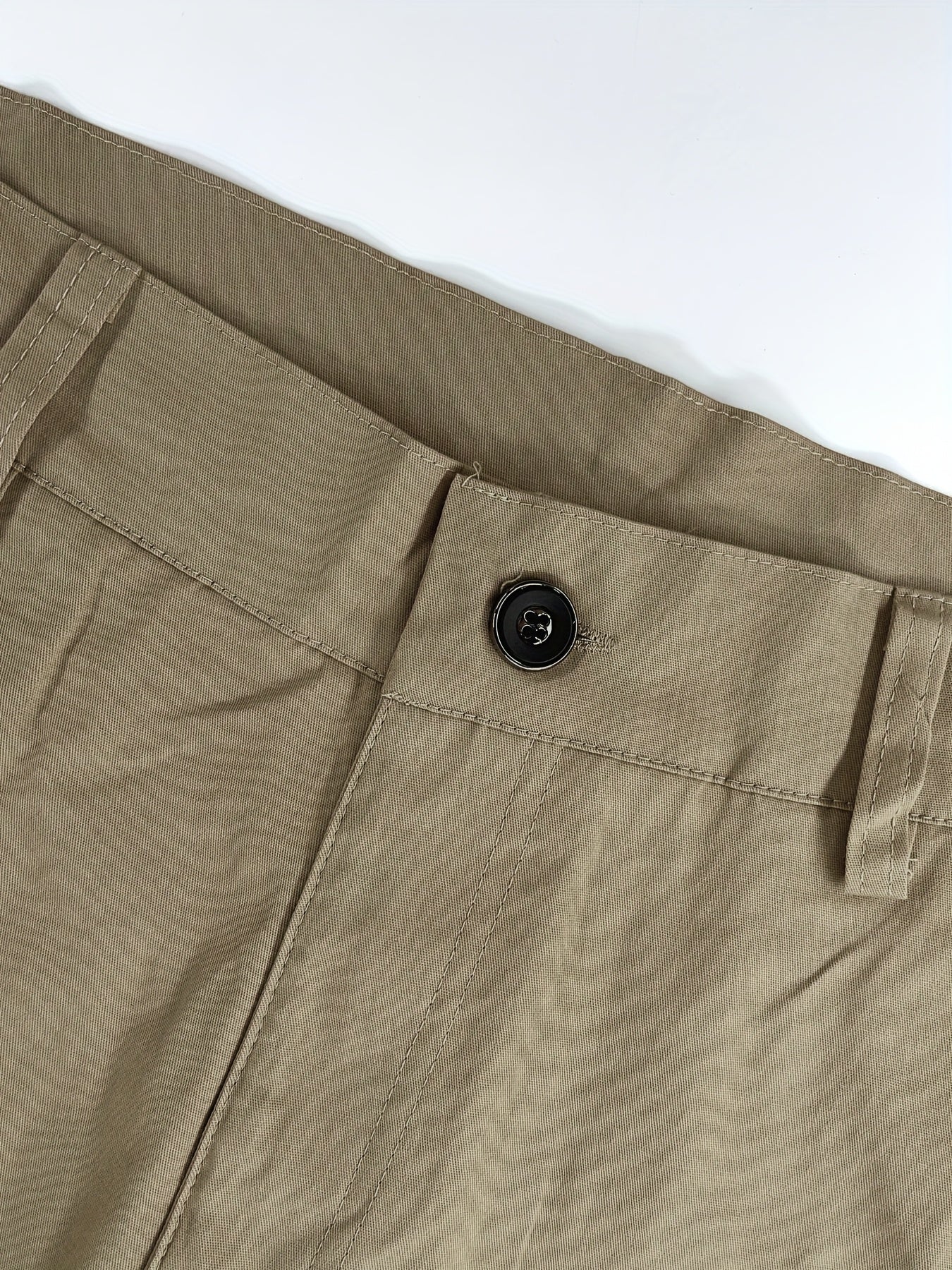 Men's Cargo Shorts, Multi-Pocket Khaki, Casual Streetwear