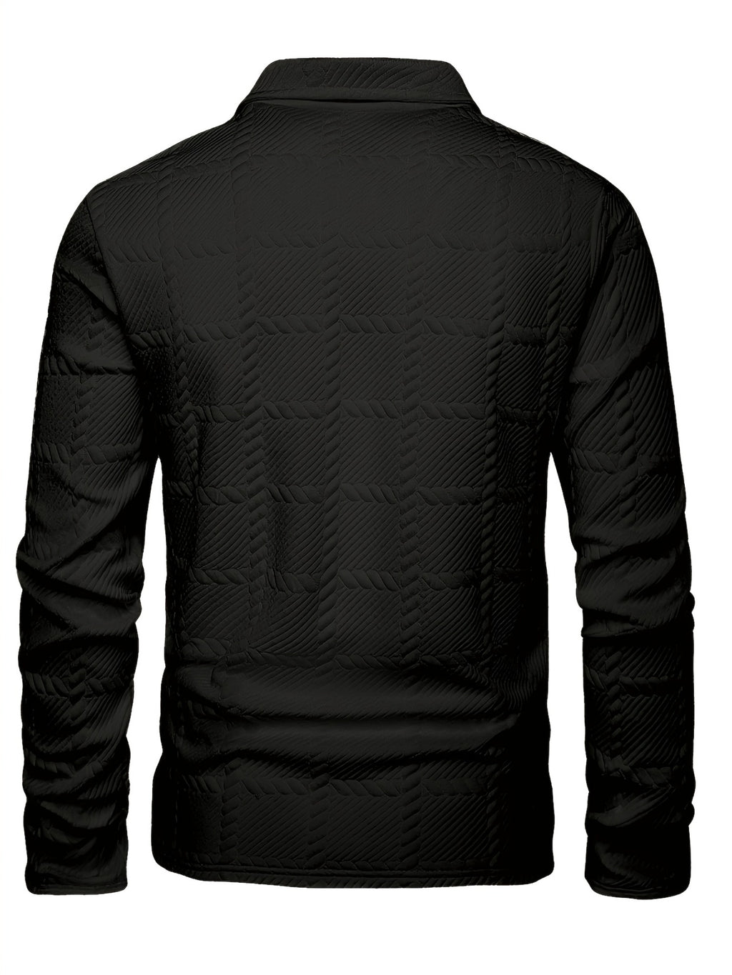 Men's Knit Polo Shirt, Jacquard Texture