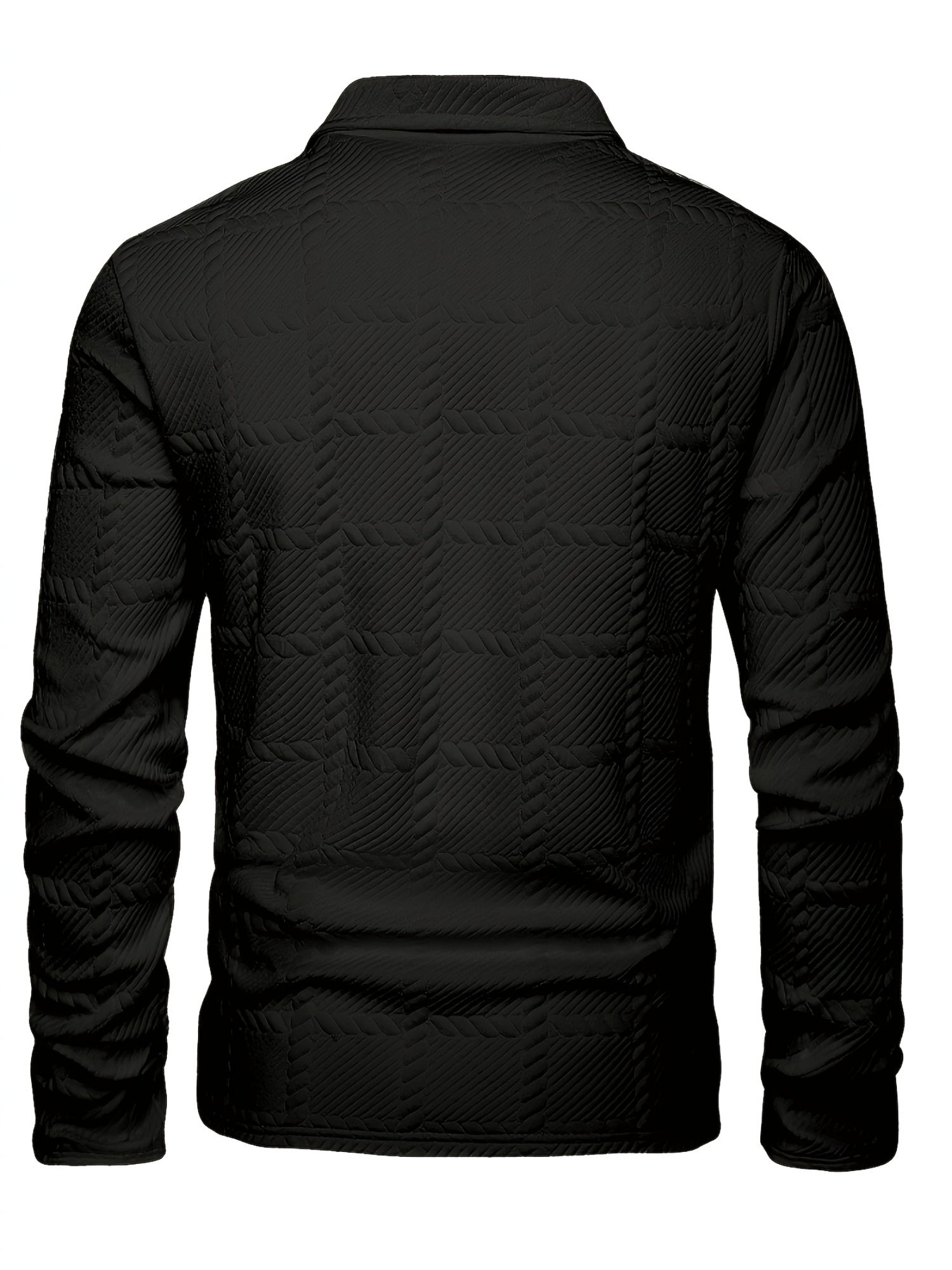 Men's Knit Polo Shirt, Jacquard Texture