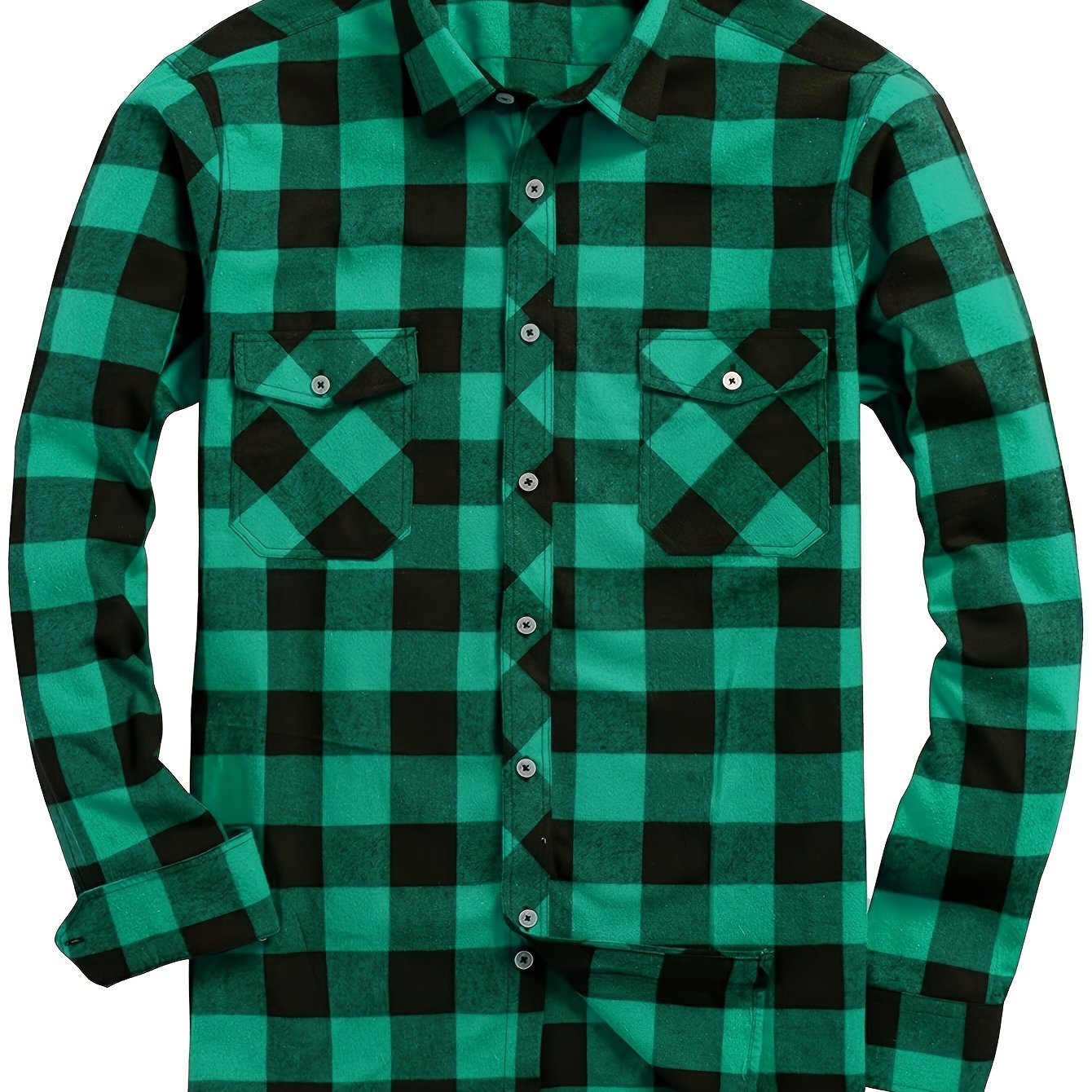 Men's Flannel Plaid Shirt, Long-Sleeve Casual