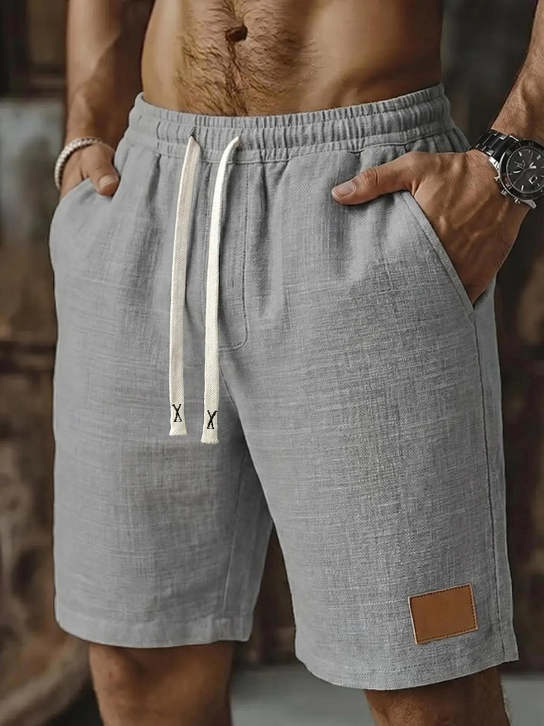 Men's Summer Shorts, Drawstring, Casual with Pockets