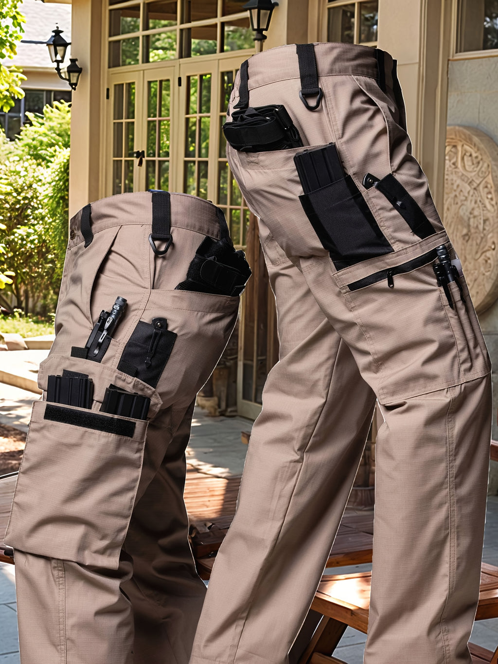 Men's Tactical Cargo Pants, Multi-Pocket, Stretch Ripstop