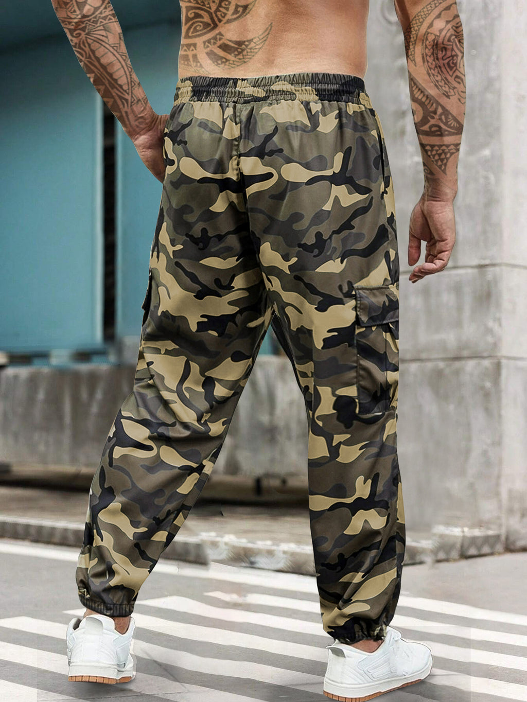 Men's Camo Cargo Pants, Heavy-Duty, Belt-Loop Outdoor