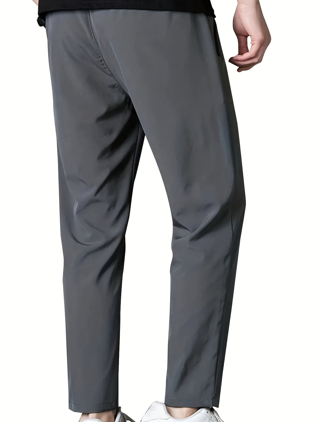 Men's Casual Trousers, Elastic Waist, Straight Loose Fit