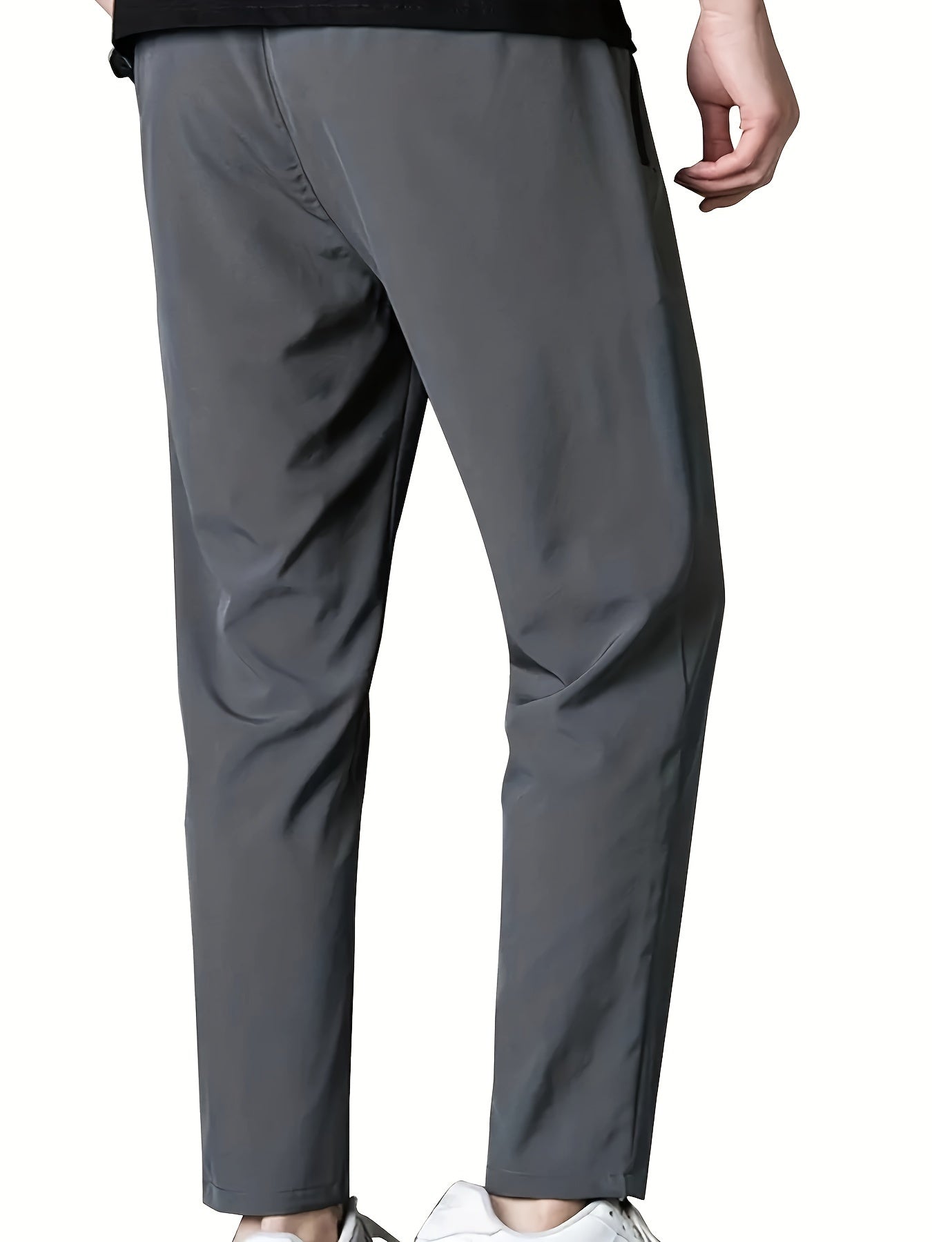 Men's Casual Trousers, Elastic Waist, Straight Loose Fit