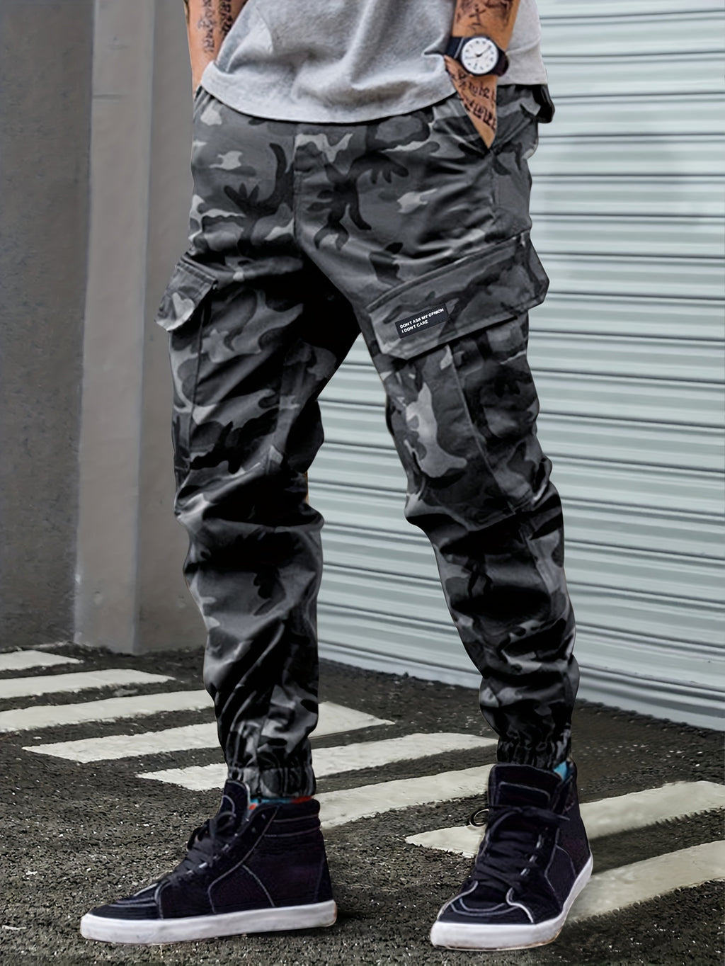 Men's Camo Cargo Pants, Comfort Fit, Drawstring