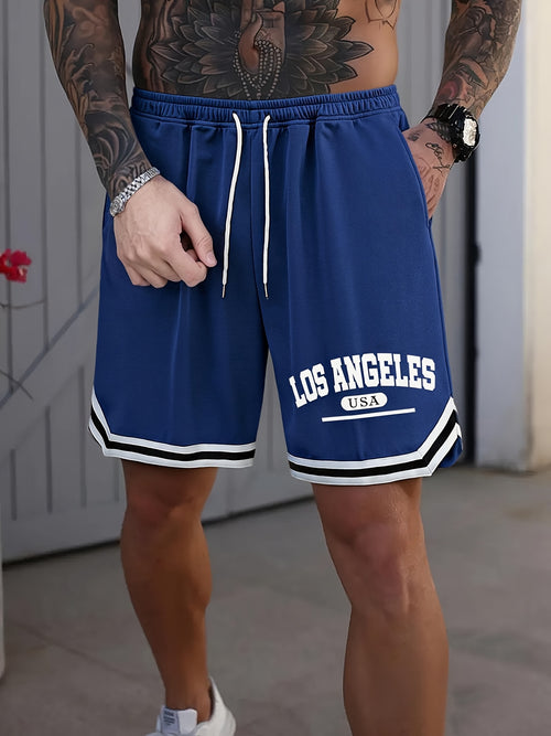 Men's Basketball Shorts, Printed, Lightweight Breathable Drawstring
