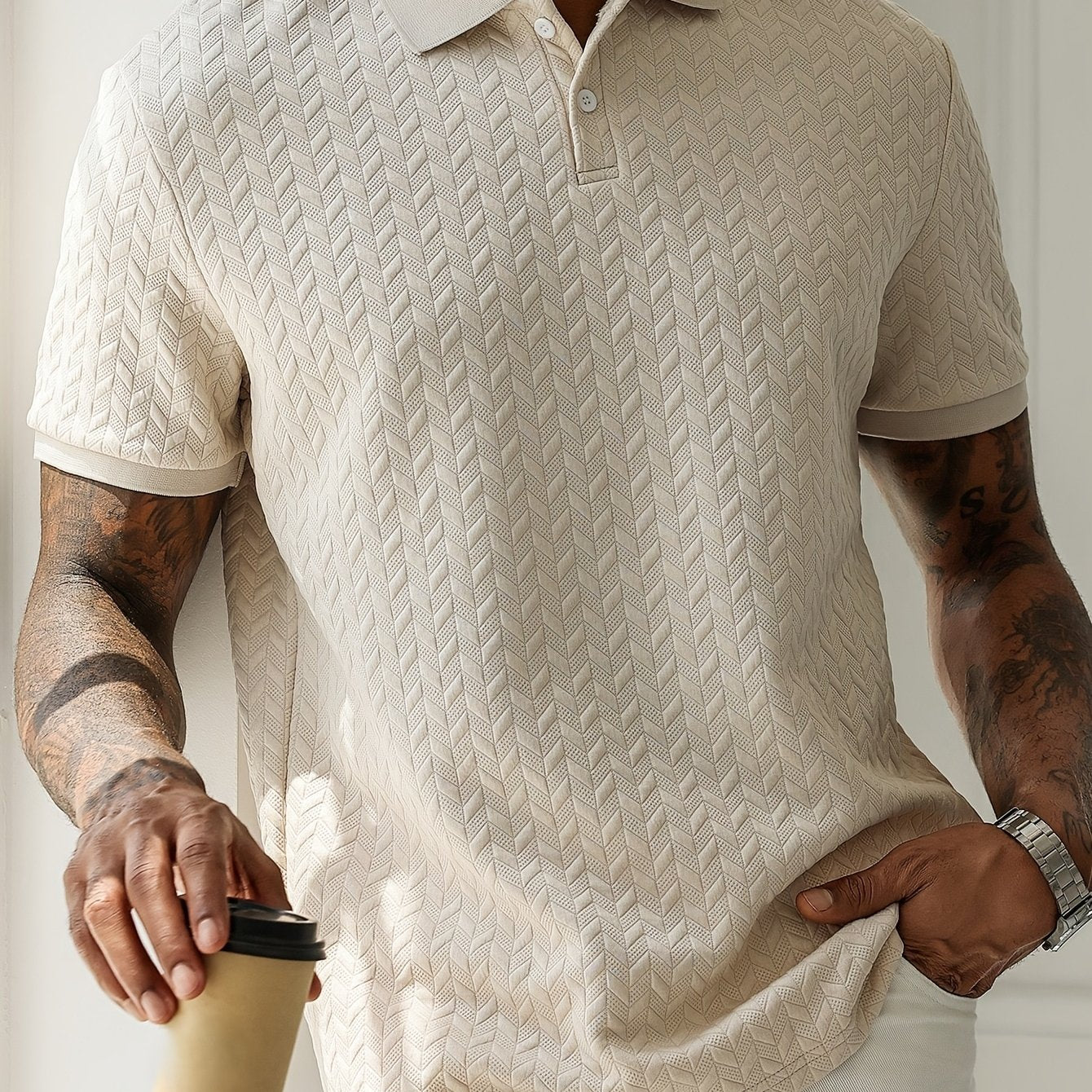 Men's Short-Sleeve Shirt, Casual Solid