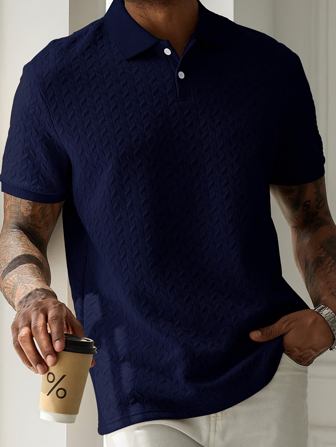 Men's Short-Sleeve Shirt, Casual Solid