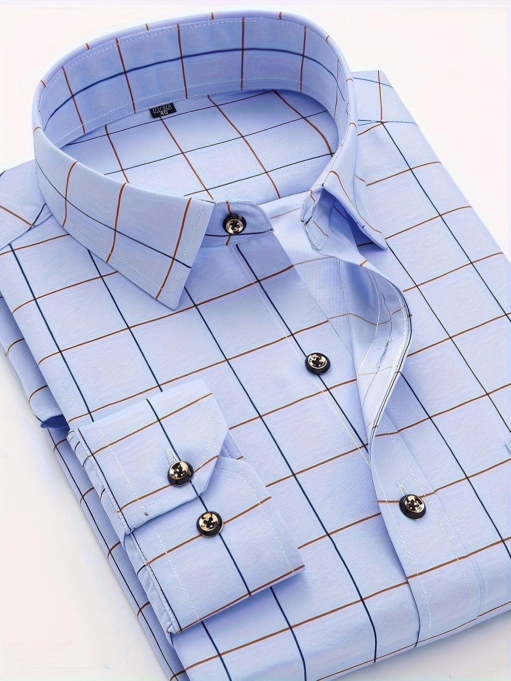 Men's Long-Sleeve Shirt, Plaid, Business Dress