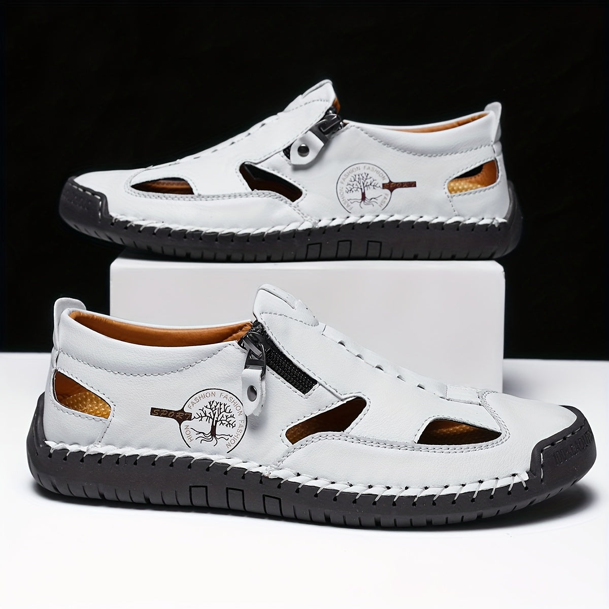 Men's Hand-Stitched Sandals, Non-Slip Outdoor