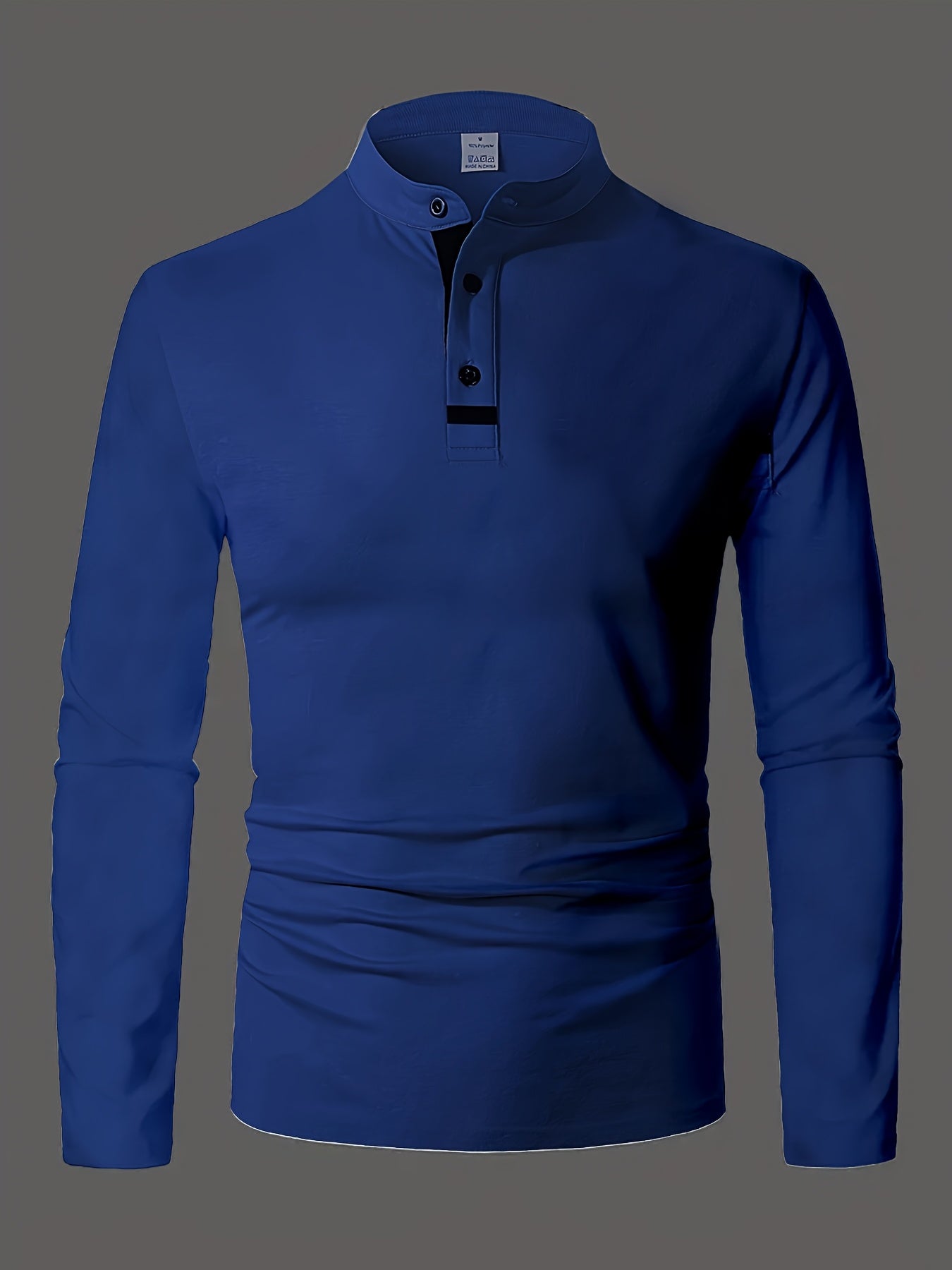 Men's Long-Sleeve Polo Shirt, Button-Up, Casual