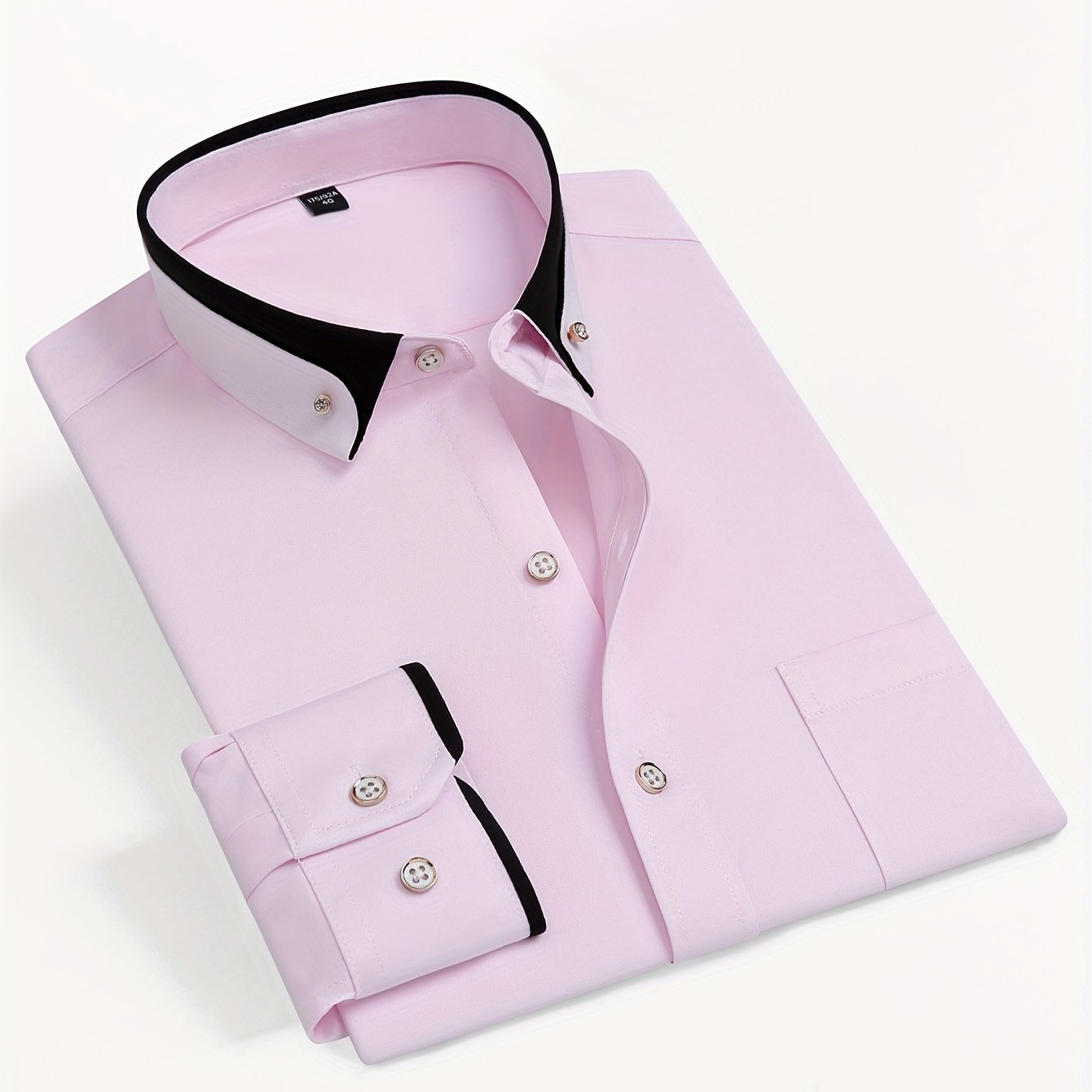 Men's Long-Sleeve Shirt, Color-Block, Stretch Dress