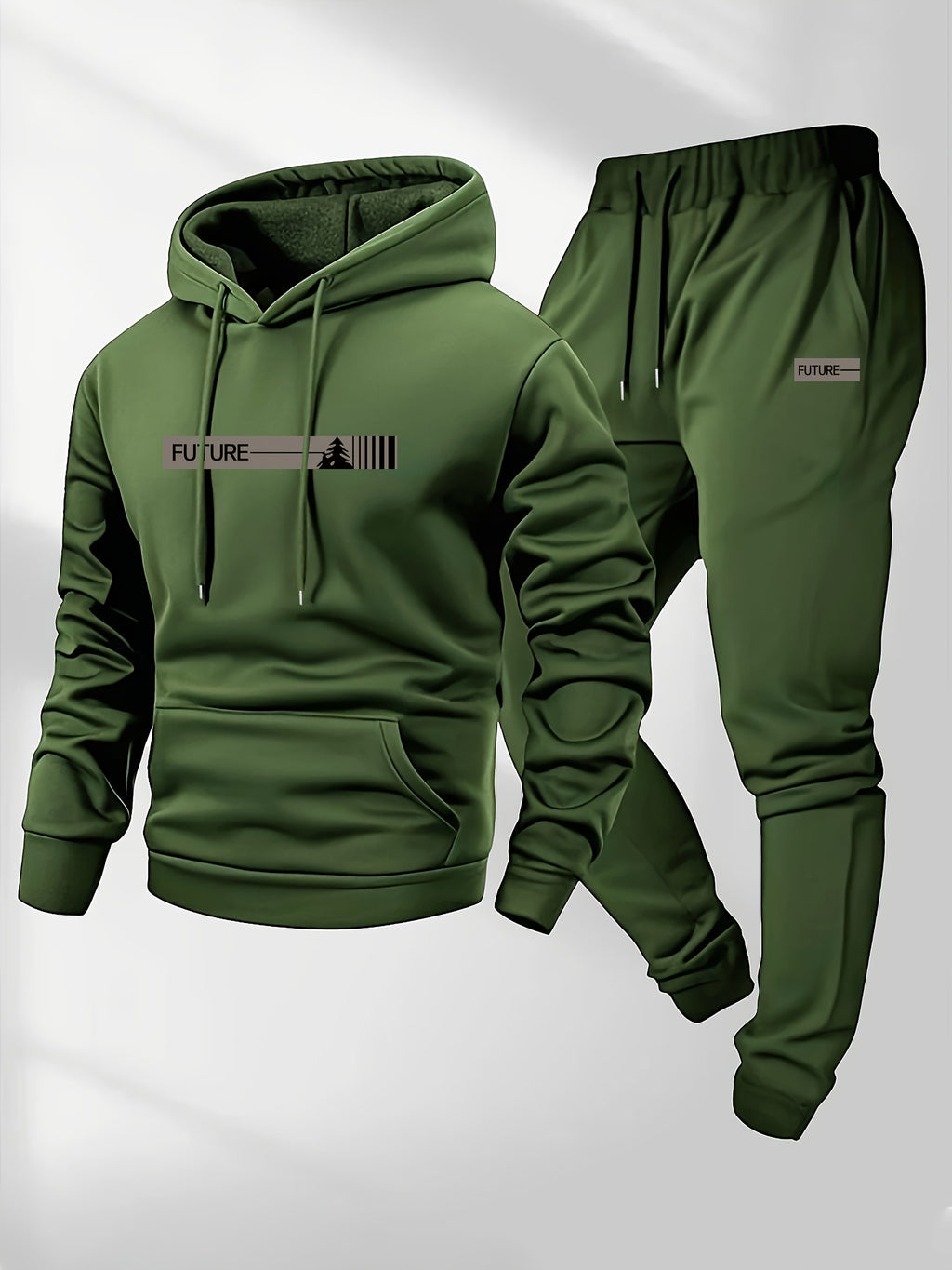 Men's Hoodie & Sweatpants Set, Casual Sport